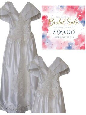 Stunning Wedding Dress & Veil -tagged Size 10